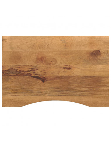 Piano Scrivania con Curva 80x50x2,5 cm Massello Grezzo di Mango