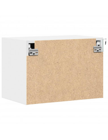 Comodini a Parete con Luci LED 2 pz Bianchi