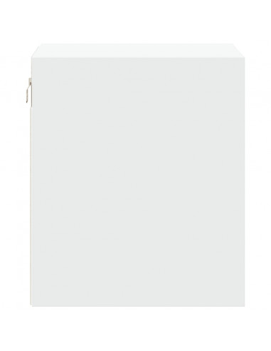 Comodini a Parete con Luci LED 2 pz Bianchi