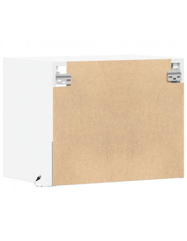 Comodini a Parete con Luci LED 2 pz Bianchi