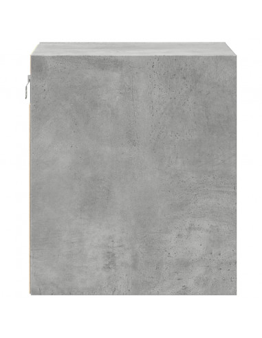 Comodini a Parete con Luci LED 2 pz Grigio Cemento