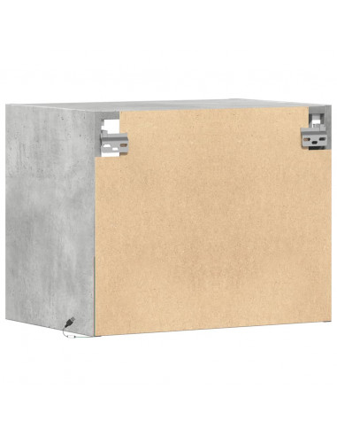 Comodini a Parete con Luci LED 2 pz Grigio Cemento