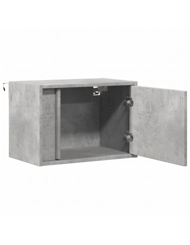 Comodini a Parete con Luci LED 2 pz Grigio Cemento