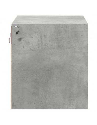 Comodini a Parete con Luci LED 2 pz Grigio Cemento