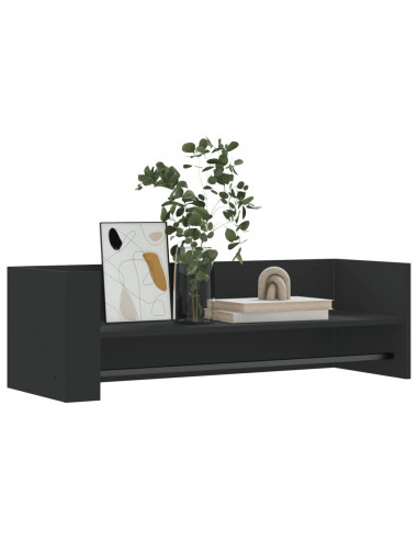 Scaffale a Parete Nero 100x35x30,5 cm in Legno Multistrato