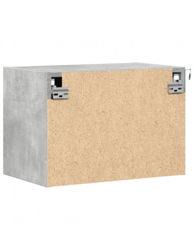 Comodini a Parete con Luci LED 2 pz Grigio Cemento