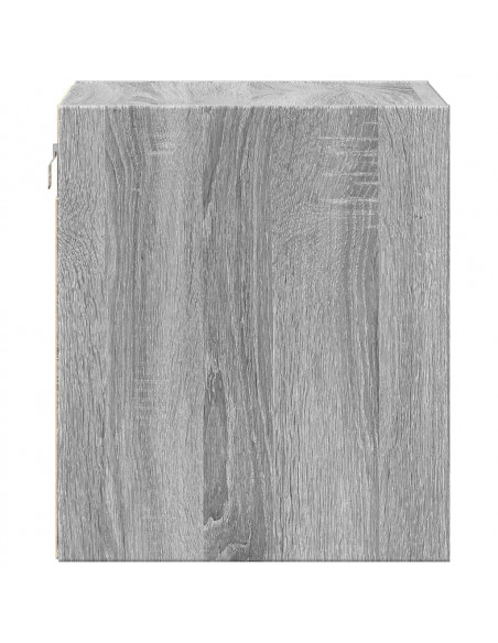Comodini a Parete con luci LED 2 pz Grigio Sonoma