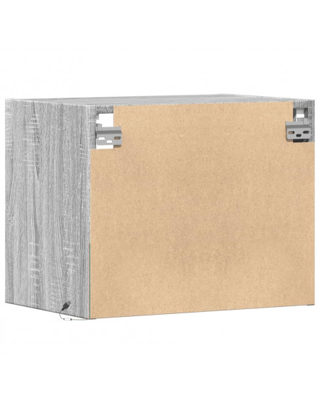 Comodini a Parete con luci LED 2 pz Grigio Sonoma