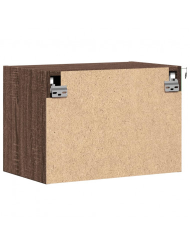 Comodini a Parete con luci LED 2 pz Rovere Marrone