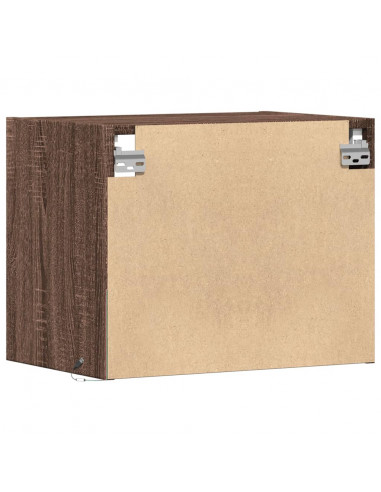 Comodini a Parete con luci LED 2 pz Rovere Marrone