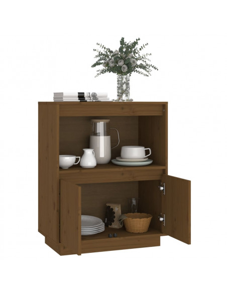 Credenza Marrone Miele 60x34x75 cm in Legno Massello di Pino