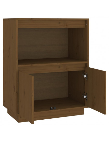 Credenza Marrone Miele 60x34x75 cm in Legno Massello di Pino