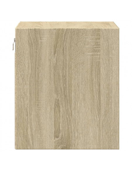 Comodini a Parete con luci LED 2 pz Rovere Sonoma