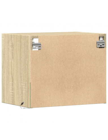 Comodini a Parete con luci LED 2 pz Rovere Sonoma