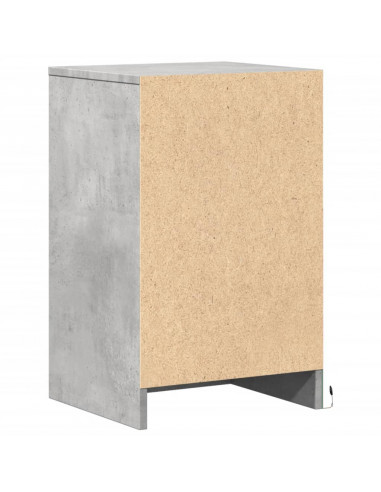 Comodini con Luci LED 2pz Grigio Cemento in Legno Multistrato