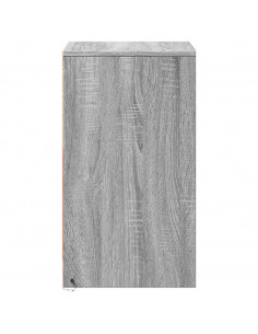 Comodini con Luci LED 2pz Grigio Sonoma in Legno Multistrato 2