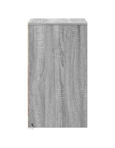 Comodini con Luci LED 2pz Grigio Sonoma in Legno Multistrato