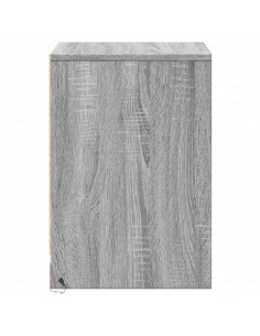 Comodini con Luci LED 2pz Grigio Sonoma in Legno Multistrato 2