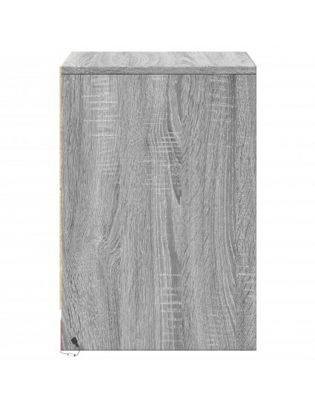 Comodini con Luci LED 2pz Grigio Sonoma in Legno Multistrato