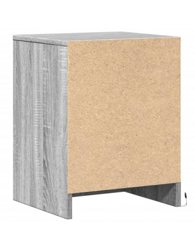 Comodini con Luci LED 2pz Grigio Sonoma in Legno Multistrato