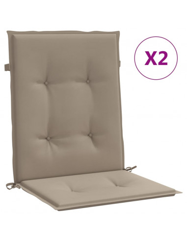 Cuscini per Sedia 2 pz Tortora 100x50x3 cm in Tessuto Oxford