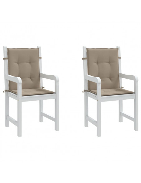 Cuscini per Sedia 2 pz Tortora 100x50x3 cm in Tessuto Oxford