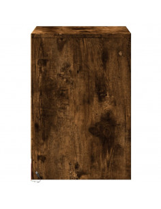 Comodini con Luci LED 2pz Rovere Fumo in Legno Multistrato 2