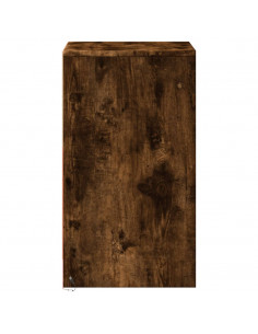 Comodini con Luci LED 2pz Rovere Fumo in Legno Multistrato 2