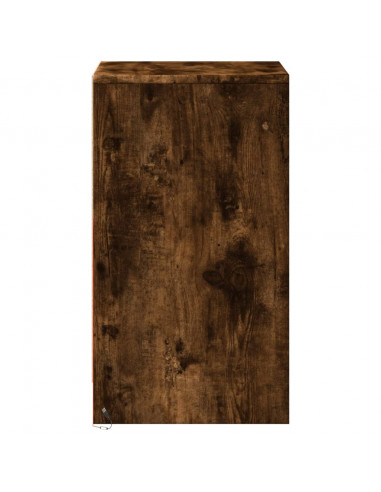 Comodini con Luci LED 2pz Rovere Fumo in Legno Multistrato