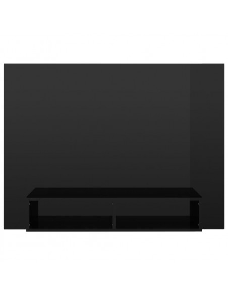 Mobile TV a Muro Nero Lucido 120x23,5x90 cm Legno Multistrato