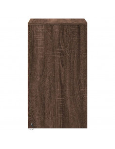 Comodini con Luci LED 2pz Rovere Marrone in Legno Multistrato 2