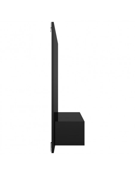 Mobile TV a Muro Nero Lucido 120x23,5x90 cm Legno Multistrato