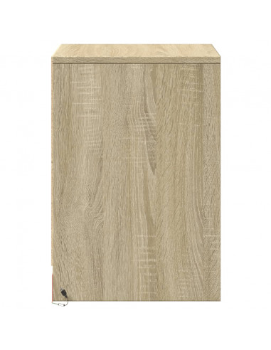 Comodini con Luci LED 2pz Rovere Sonoma in Legno Multistrato