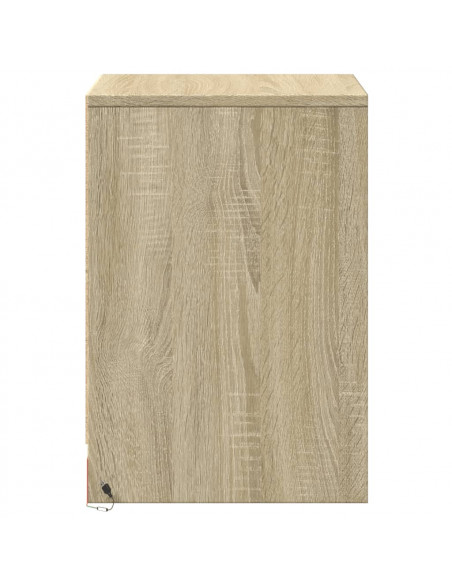 Comodini con Luci LED 2pz Rovere Sonoma in Legno Multistrato
