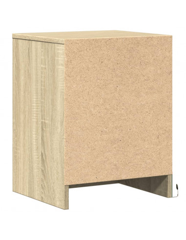 Comodini con Luci LED 2pz Rovere Sonoma in Legno Multistrato
