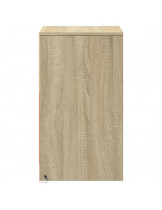 Comodini con Luci LED 2pz Rovere Sonoma in Legno Multistrato 2