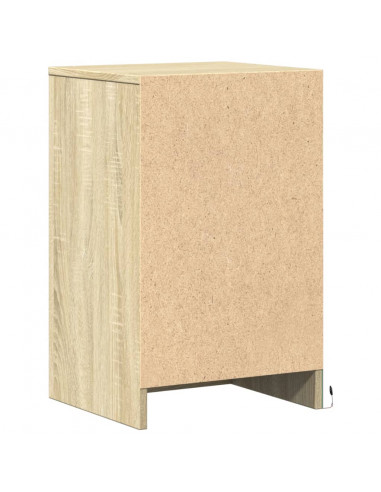 Comodini con Luci LED 2pz Rovere Sonoma in Legno Multistrato