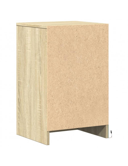 Comodini con Luci LED 2pz Rovere Sonoma in Legno Multistrato
