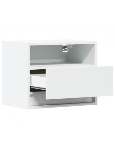 Comodino a Parete con Luci LED Bianco