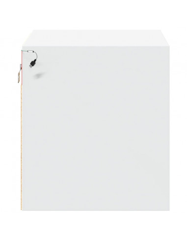 Comodino a Parete con Luci LED Bianco