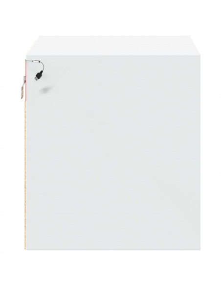 Comodino a Parete con Luci LED Bianco
