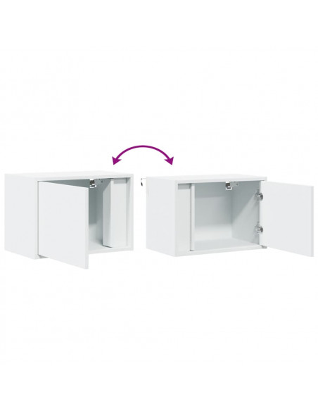 Comodino a Parete con Luci LED Bianco