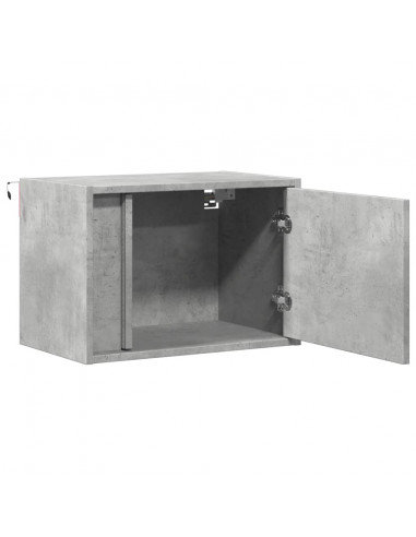 Comodino a Parete con Luci LED Grigio Cemento