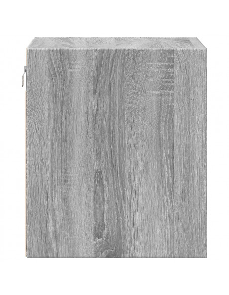 Comodino a Parete con luci LED Grigio Sonoma