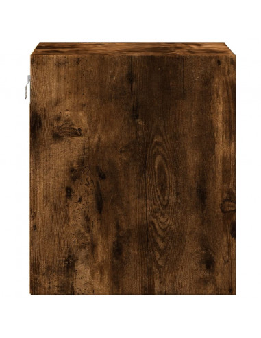 Comodino a Parete con luci LED Rovere Fumo