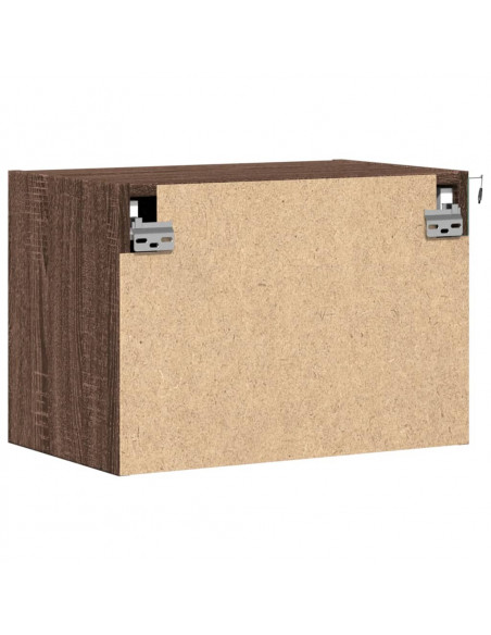 Comodino a Parete con luci LED Rovere Marrone
