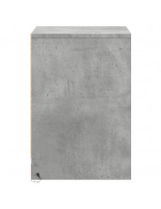 Comodino con Luci LED Grigio Cemento in Legno Multistrato 2