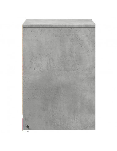 Comodino con Luci LED Grigio Cemento in Legno Multistrato