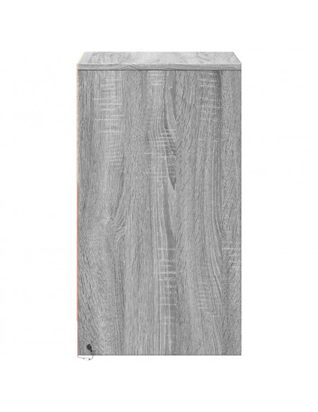 Comodino con Luci LED Grigio Sonoma in Legno Multistrato