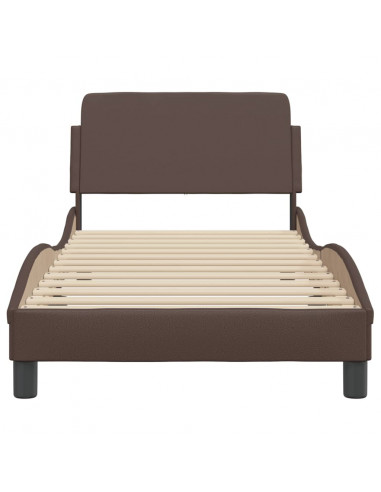 Giroletto con Testiera Marrone 80x200 cm in Similpelle